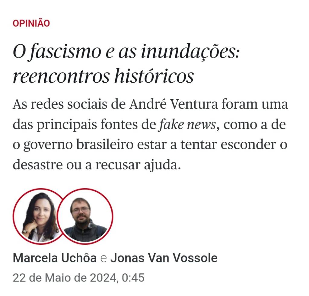 [Público] O fascismo e as inundações: reencontros&nbsp;históricos