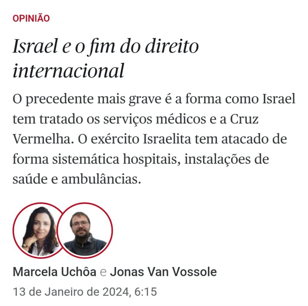 [Público] Israel e o fim do direito internacional.  