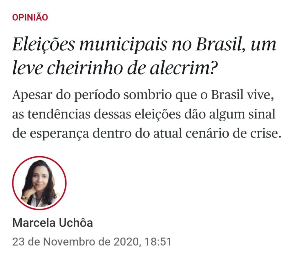 [Público] Eleições municipais no Brasil, um leve cheirinho de&nbsp;alecrim?