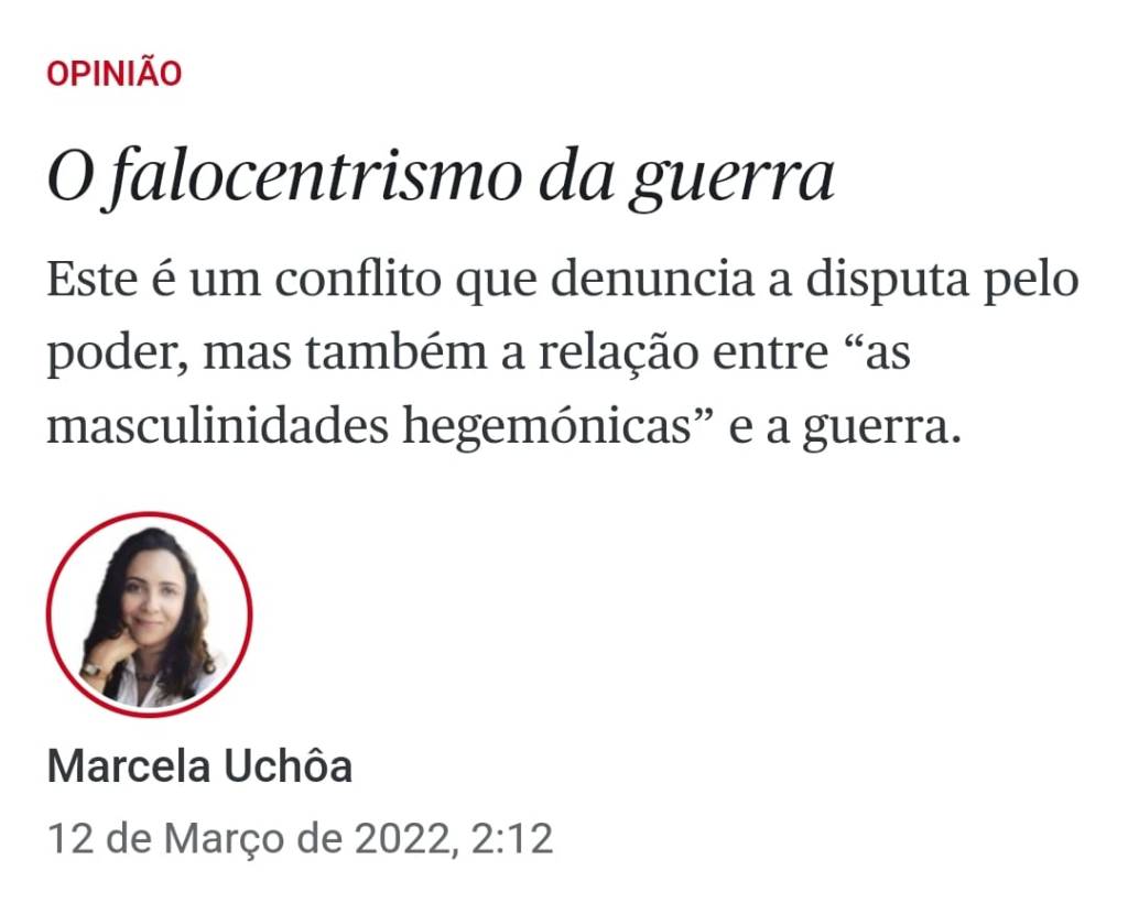 [Público] O Falocentrismo da&nbsp;Guerra