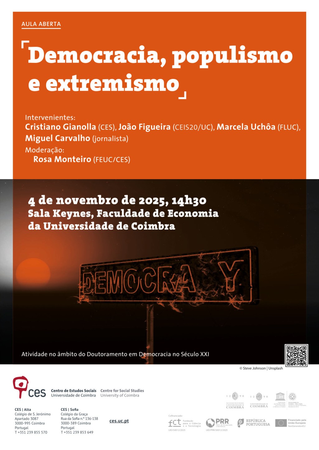 [Evento] Democracia, populismo e&nbsp;extremismo